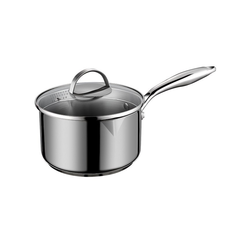 304不锈钢小奶锅宝宝辅食锅家用无涂层加厚 不粘锅煎煮一体汤锅