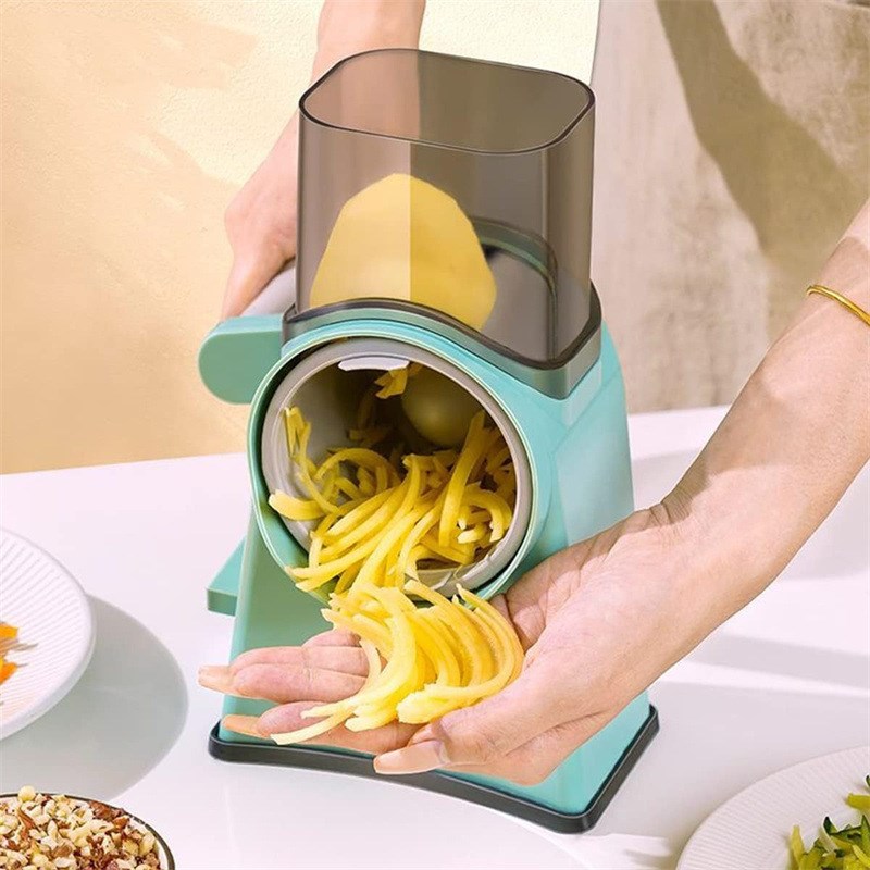 跨境现货新款多功能切菜机器小型家用厨房手摇旋转刨丝切片磨蓉器