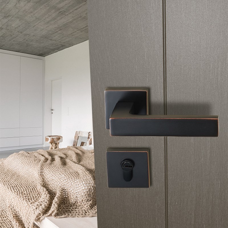 定制家用静音实心锌合金实木门锁简约室内房门锁分体执手机械锁具