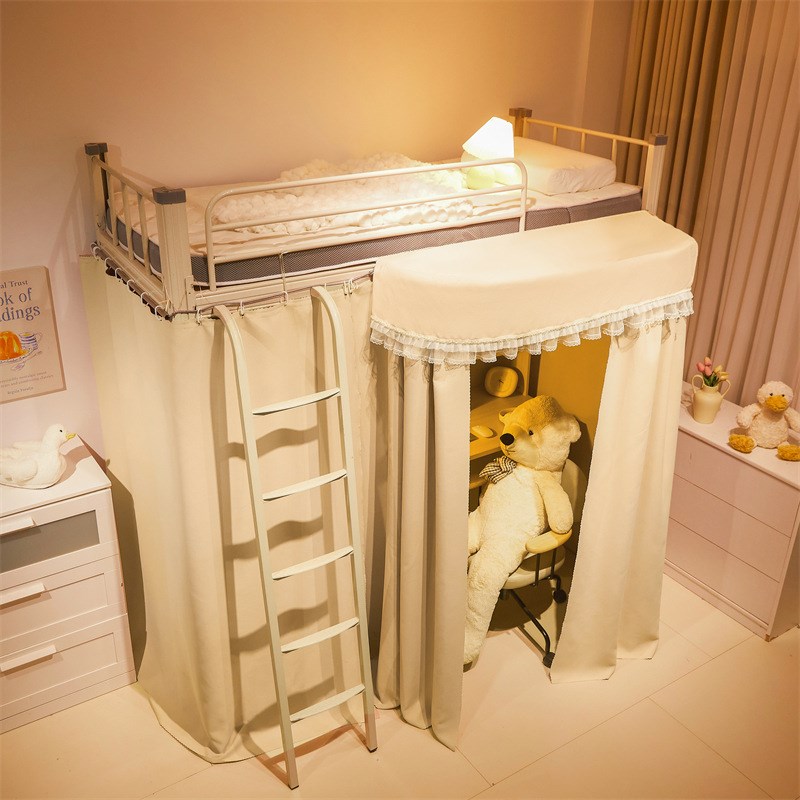 新款大学生宿舍床帘一体式蚊帐通用遮光布上铺上下铺支架全包封闭