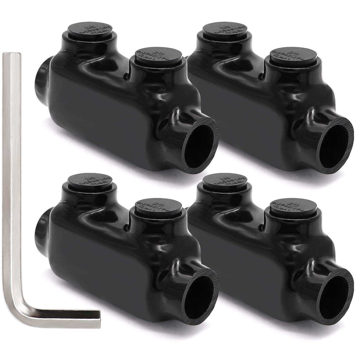 Jeemiter 绝缘内联拼接连接器 2/0-6 规格线连接器铝到铜北极星
