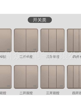 ABB纤悦白色二位双控开关带LED指示；AR168