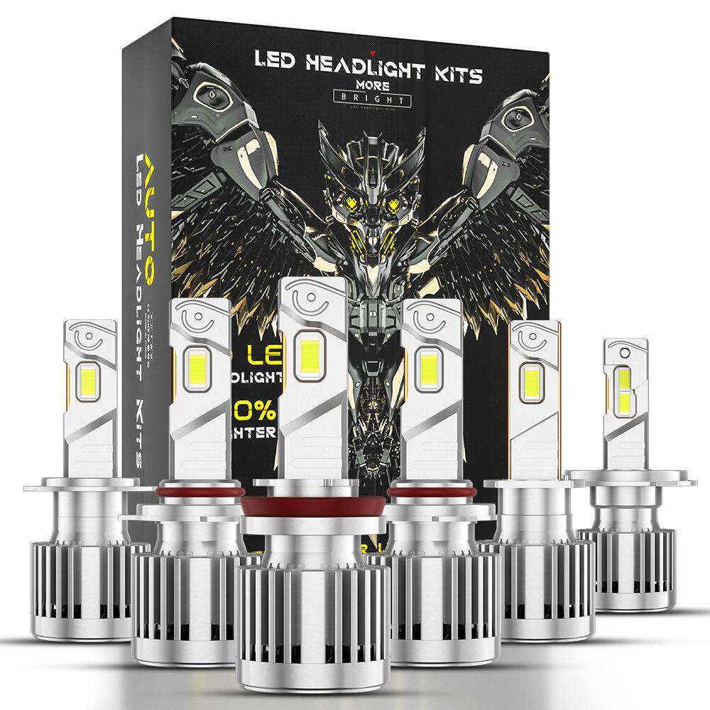 工厂直销新款汽车LED大灯H4H7H1双铜管120W头灯led车灯前照灯泡