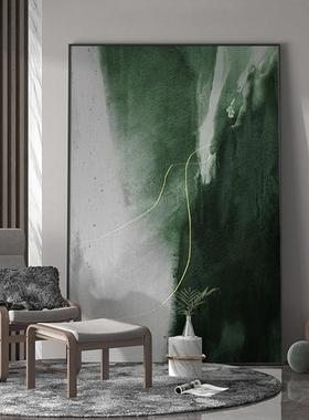 现代客厅装饰画绿色大幅落地画沙发背景挂画餐厅简约玄关抽象壁画