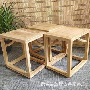 实木方凳家用木板凳客厅餐桌凳中式复古商用方凳子椅子四方木凳子