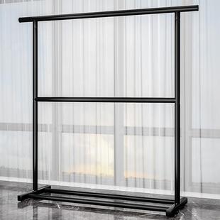 双层晾衣架落地家用衣帽架卧室内宿舍简易挂衣服的架子阳台晒衣架