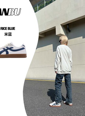 安步anbu白色德训鞋男女同款运动休闲板厚底增高鞋鞋2025秋冬新款