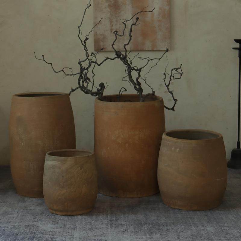 现货田园纯手工圆柱土陶罐摆件落地大花盆复古民宿造景花瓶,节庆用品/礼品,新娘配件,淘宝优惠券,粉丝福利购,淘宝优惠卷