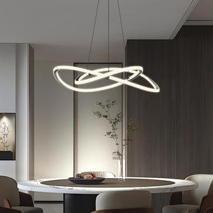 意式极简设计感全铜餐厅吊灯北欧简约创意异性线条房间全光谱灯具