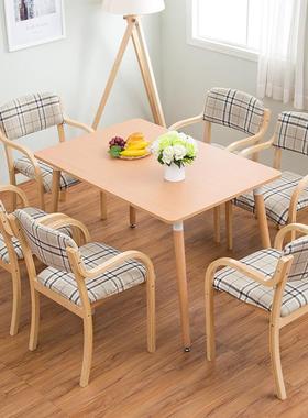 IL实木餐椅靠背扶手老年椅子办公电脑会议餐厅家用书桌椅子单人椅