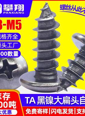 镀黑镍大扁头十字自攻螺丝伞头自攻丝蘑菇头自攻钉M3/M3.5/M4/M5
