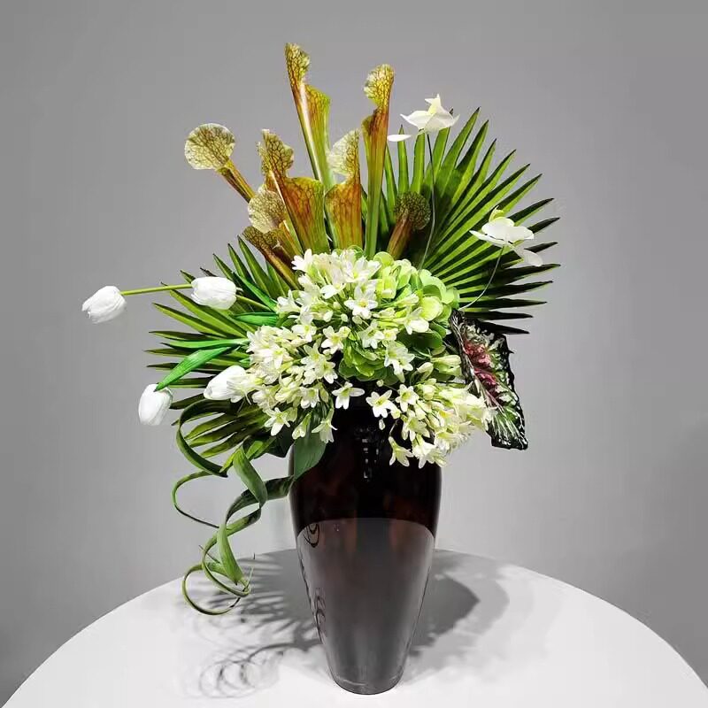 现代花艺酒店前台绿植装饰假花仿真花样板房餐厅插花绿植盆景摆件