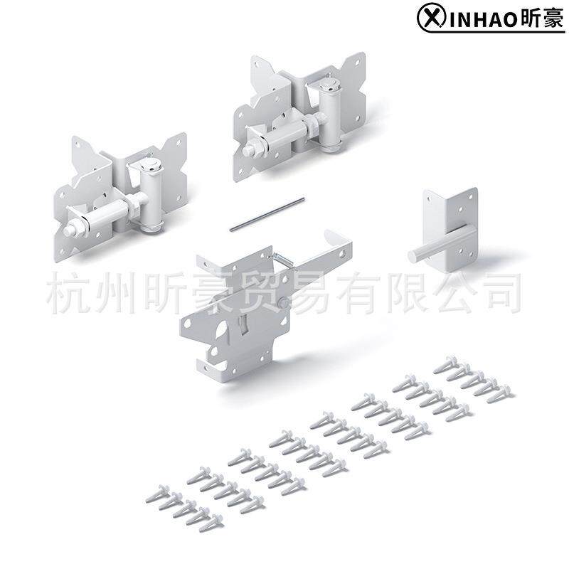 美式不锈钢白色合页篱笆门合页栅栏合页插销篱笆门铰链花园门套装