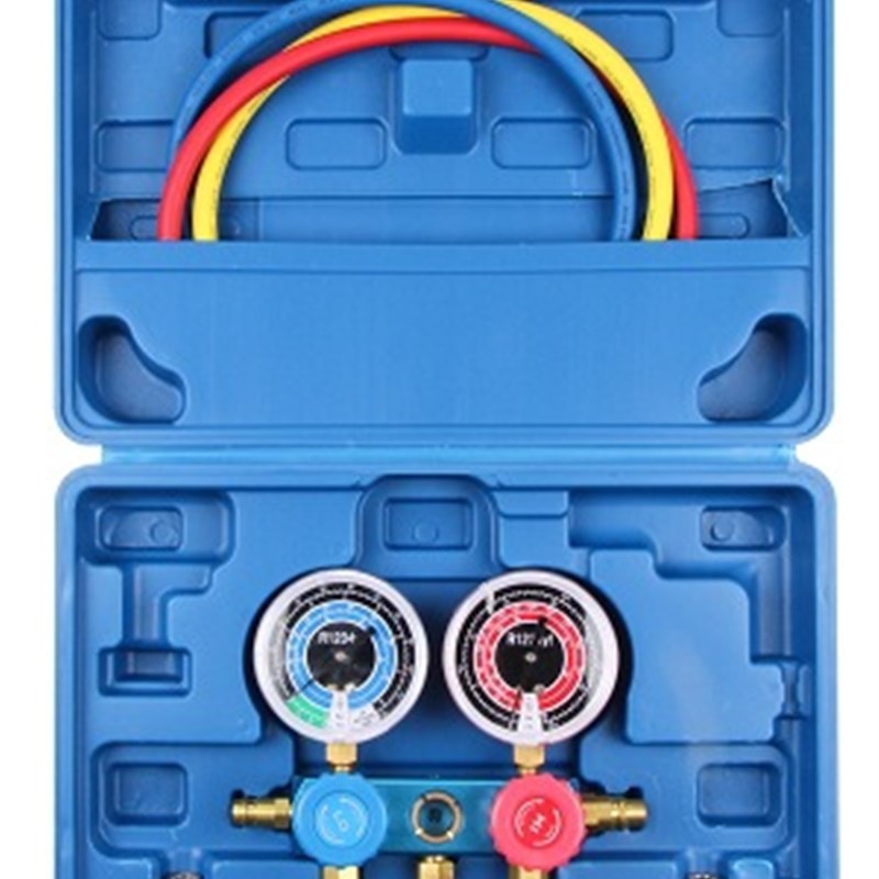 汽车空调加氟表 R134a加氟表冷媒表雪种加液压力仪表双机芯表阀