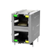 SYT21Q042AB2A2D057 RJ45千兆插座带灯 2x1双层两口网卡接口