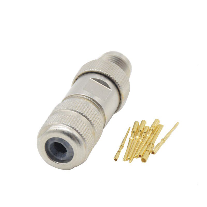 M12 组装式全金属连接器 数据千兆网络传输 Xcode 8芯压接线缆