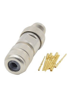 M12 组装式全金属连接器 数据千兆网络传输 Xcode 8芯压接线缆