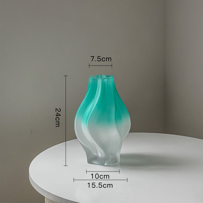 彩色玻璃家居装饰摆件现代花瓶插花客厅桌面水培