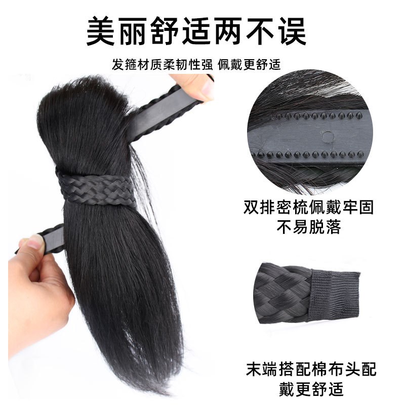 真发刘海发箍辫子碎斜刘海片麻花辫子发箍齐刘海修脸假头帘隐形