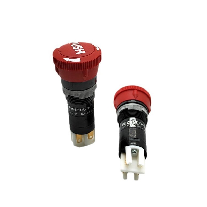 进联DECA 台湾正厂 B1E04按钮 旋钮开关 16mm圆型蘑红色菇头急停