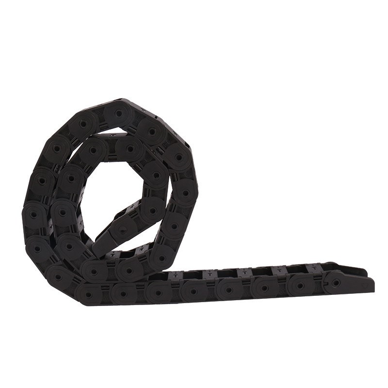 黑体半封闭内开T18尼龙拖链工程电缆坦克链 小型塑料拖链机床附件