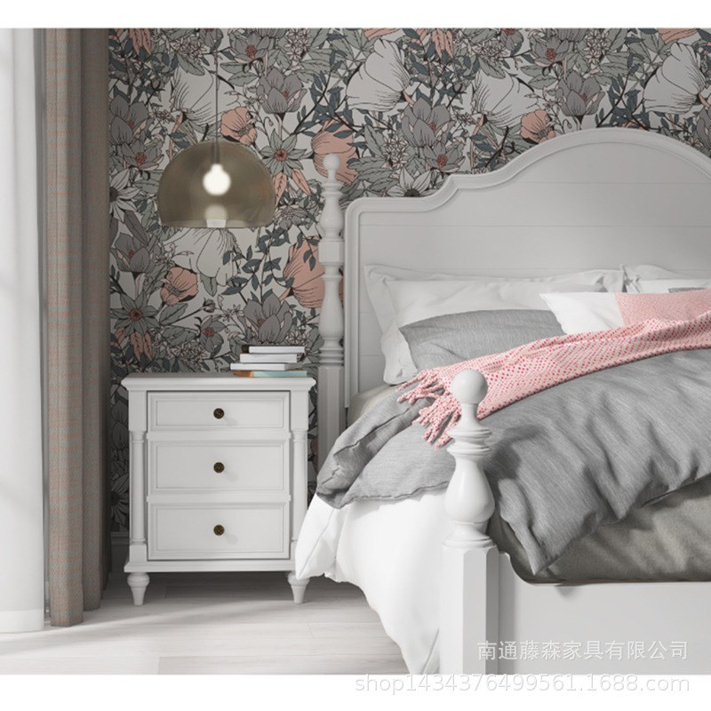 美式轻奢实木床现代简约主卧婚床1.8米双人床家具豪华公主床