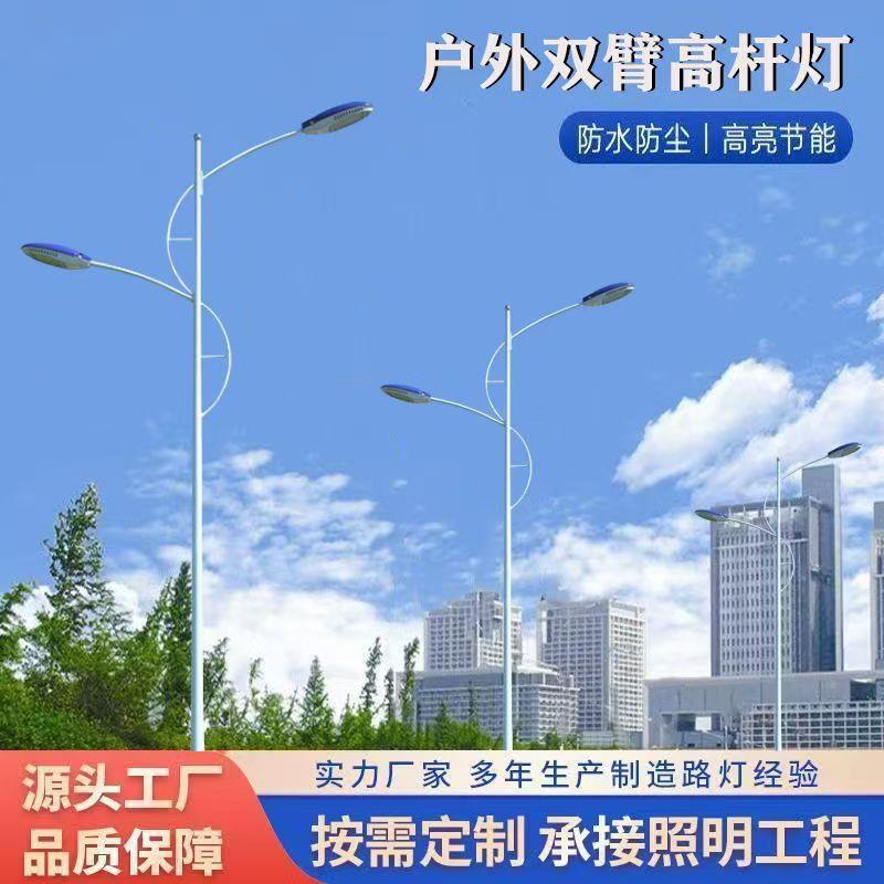 LED路灯双臂灯道路灯户外防水双连杆路灯市电工程综合杆