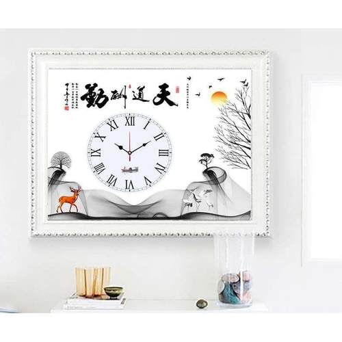 欧式电开表No.5箱装饰画版带钟表推电拉配箱客厅电源关遮挡竖免打