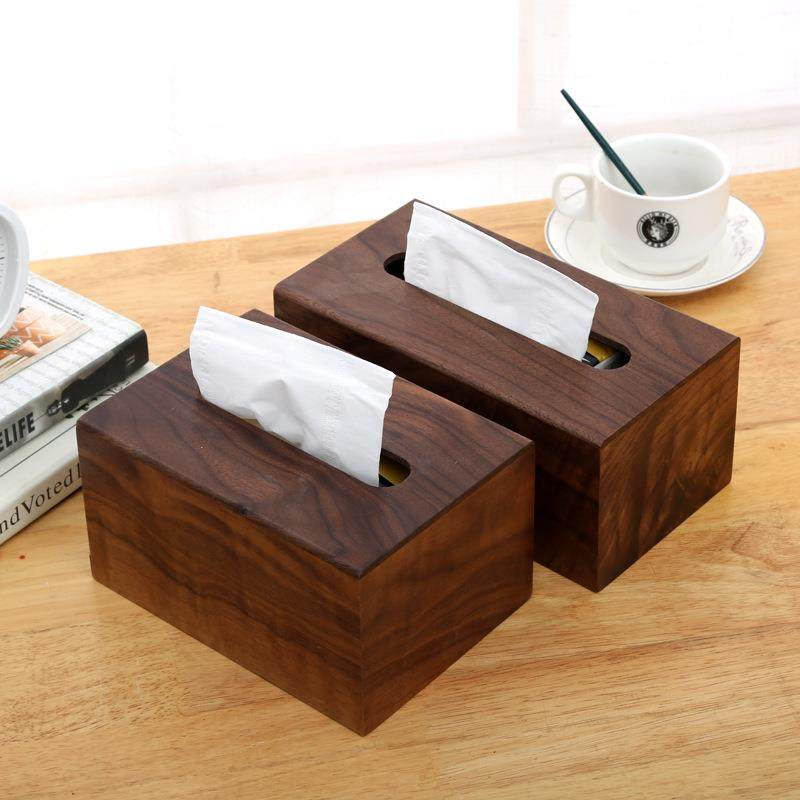 黑胡桃桌面纸巾盒创意家居抽纸盒木质纸巾收纳盒简约木质抽纸盒,收纳整理,烫衣板及配件,淘宝优惠券,粉丝福利购,淘宝优惠卷