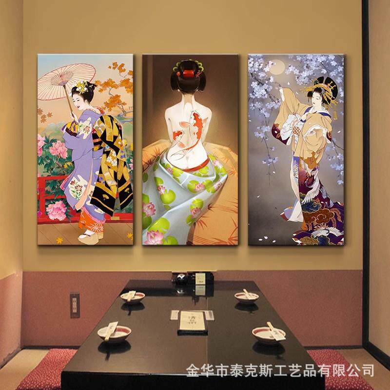 日式装饰画浮世绘挂画寿司餐厅画装饰民宿壁画唐宫仕女图挂画