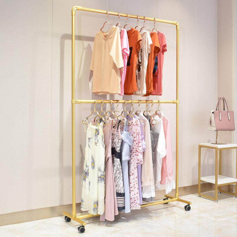 金色双层服装店展示架铝合金衣架中岛架女装店挂衣架落地式服装架,机械设备,其他机械设备,淘宝优惠券,粉丝福利购,淘宝优惠卷