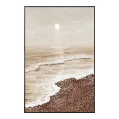 定做侘寂风客挂画海浪肌幅理画玄关装饰画厅巨油画沙发背景墙落地