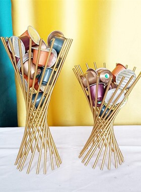 厂家直销咖啡胶囊铁艺收纳架水晶球架子台面艺术摆件客厅吧台摆件