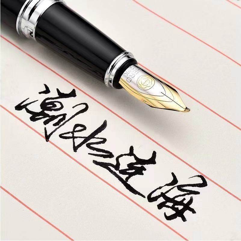 (带盒子)英雄382弯尖美工钢笔学生硬笔书法练字素描弯头签字笔