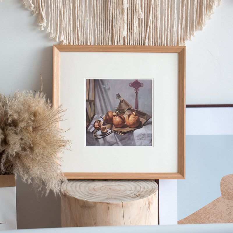 斜边立体正方形实木框书法宣纸国画装裱相框拼图框装饰画框定制