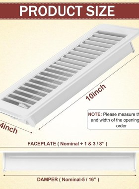 4*10英寸 地板风口 FL出风口通风口地板铁通风口白色黑色棕色