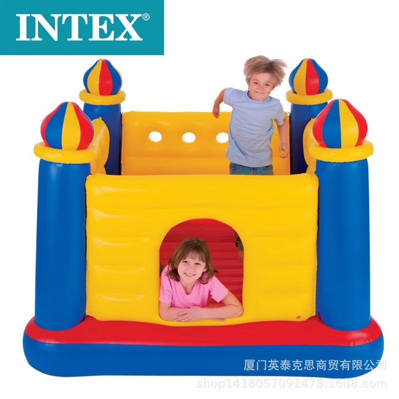 intex 48259 城堡跳跳乐儿童充气蹦蹦床 弹跳淘气堡PVC现货