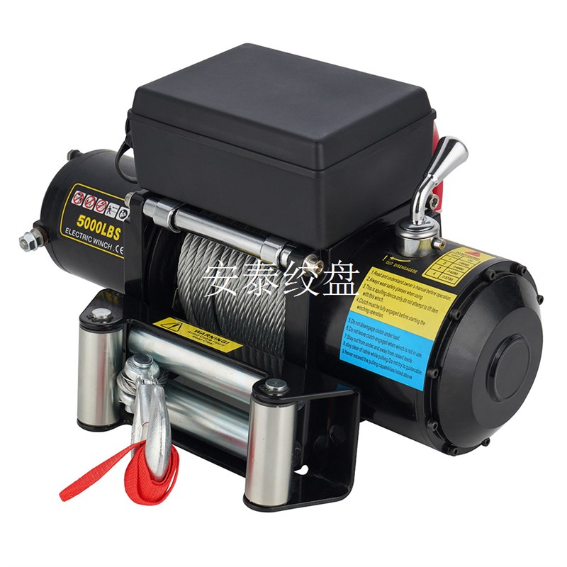 工厂价12v/24v 5000磅电动绞盘拖车牵引电机绞盘
