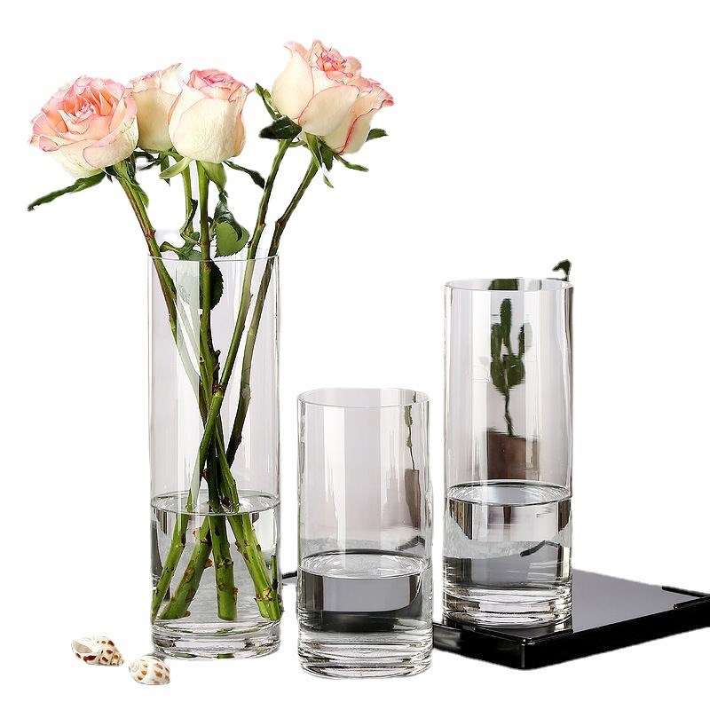 水培瓶大号透明加厚玻璃花瓶大口径客厅醉木富贵竹落地圆柱形鱼缸