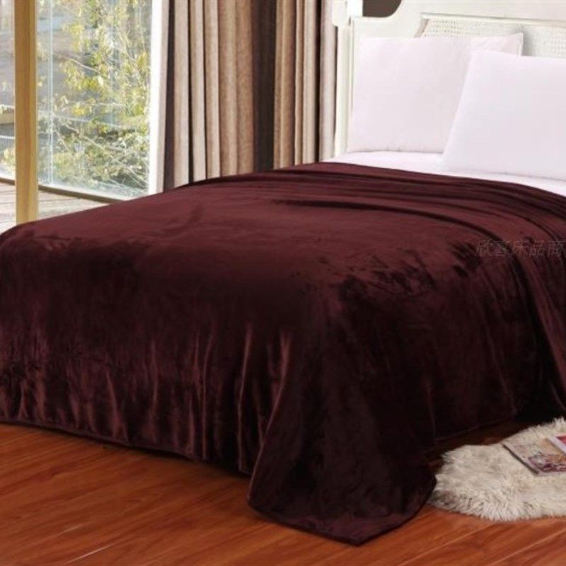 纯色毛毯 珊瑚绒单双人绒毯 学生宿舍床单毯午睡加厚休闲法莱绒