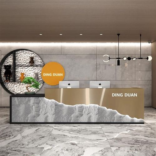 轻奢不锈钢酒店美发店收银柜台工业风吧台健身房台球桌球前台接待