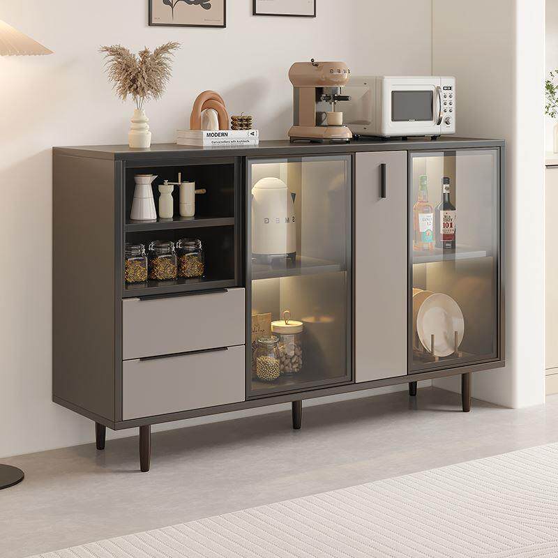 餐边柜简约现代靠墙收纳柜一体边柜客厅玄关柜实木茶水柜厨房橱柜