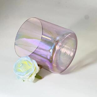 紫色透明石英水晶唱歌碗用于声音冥想唱歌碗冥想乐器音乐钵