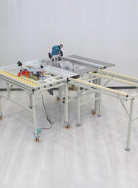 木工精密宽轨推台锯JT550S锯台子母锯封边机多功能一体机折叠便携