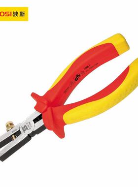 波斯工具6寸铬钒钢VDE绝缘耐压剥线钳耐压1000VBS199136