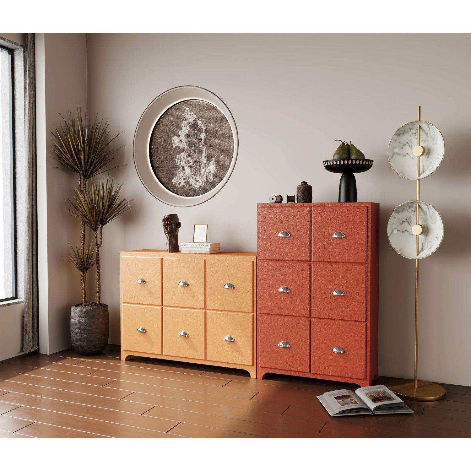 多巴胺斗柜卧室床尾收纳柜美式复古储物柜子客厅靠墙抽屉柜置物柜