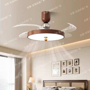 现货古风吊扇灯餐厅复古全光谱护眼卧室带风扇吊灯护眼隐形风扇灯