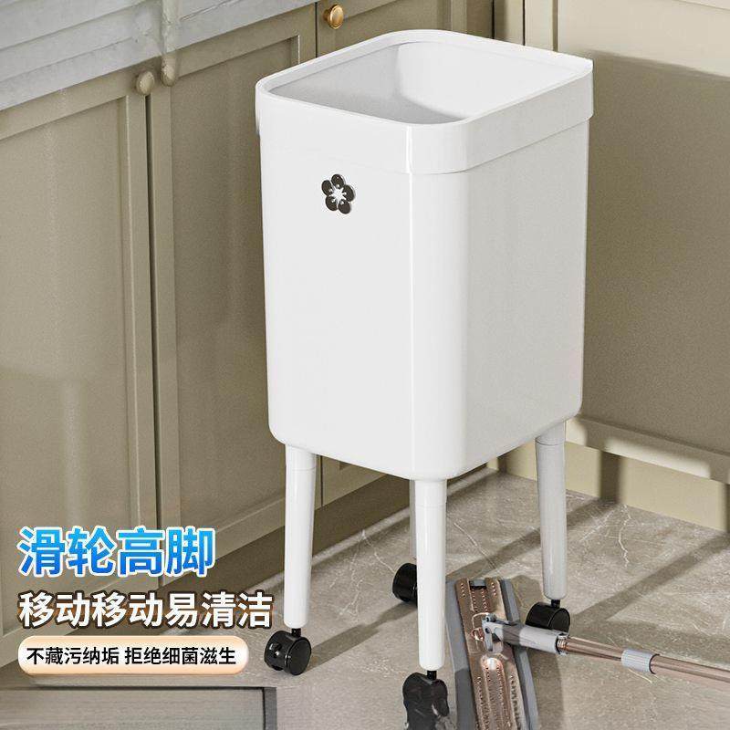 厨房高脚垃圾桶新款免弯腰家用客厅带轮可移动高颜值加大容量小家