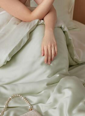 春夏A类母婴60S兰精天丝四件套纯色莱赛被套床笠学生3件套床笠款