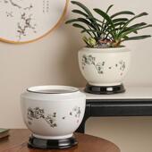 高颜值大口径陶瓷花盆新中式 居家绿602玉兰面植盆景盆装 饰大号花
